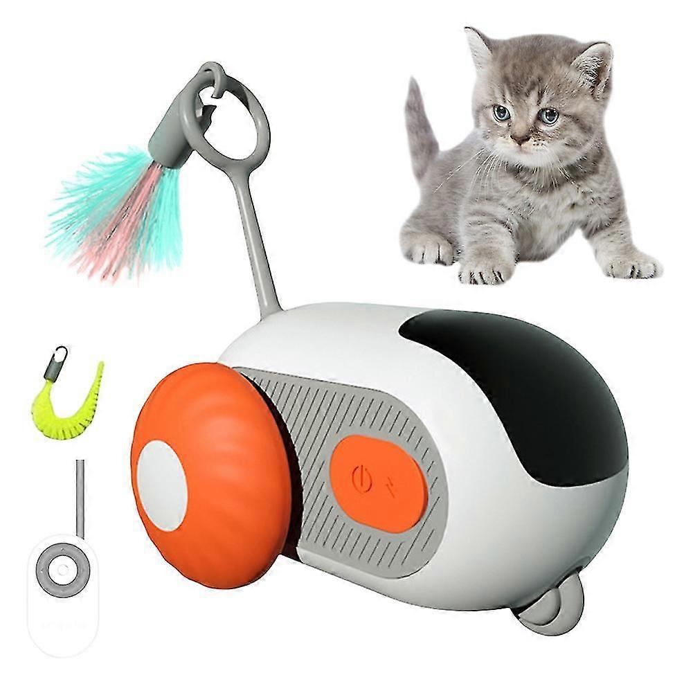 سيارة لعبة ذكية للقطط، كرة لعبة تفاعلية للقطط، سيارة لعبة متدحرجة أوتوماتيكية، جهاز تحكم عن بعد، ملحقات داخلية للقطط، مستلزمات القطط الأليفة والقطط الصغيرة