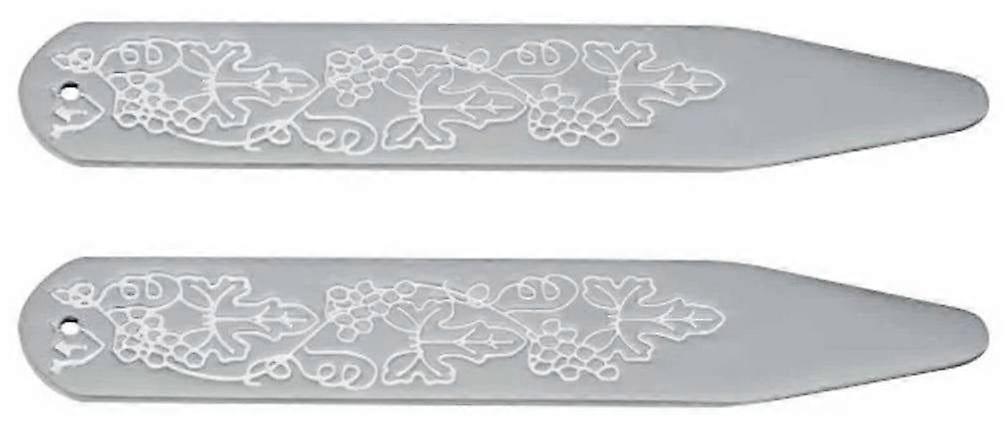 David Van Hagen Engraved Vintage Collar Stay - Silver