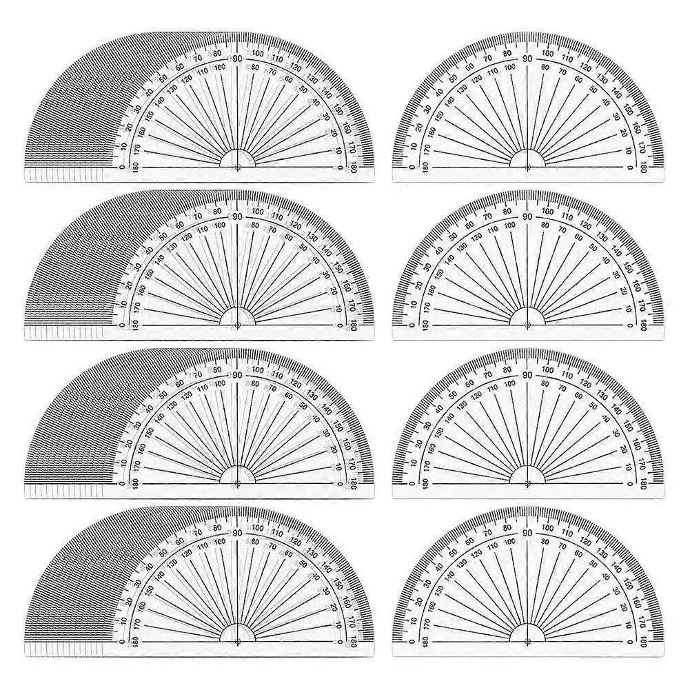 100 Pack Plastic Protractors Bulk Set for Angle Measurement, 4 Inches, Clear 180 Degrees