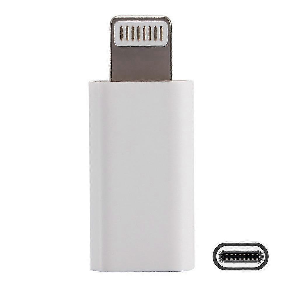 25-26 HAT PRINCE Mini USB 3.1 Type-C to Lightning 8 Pin Converter Adapter (HC-6) - White