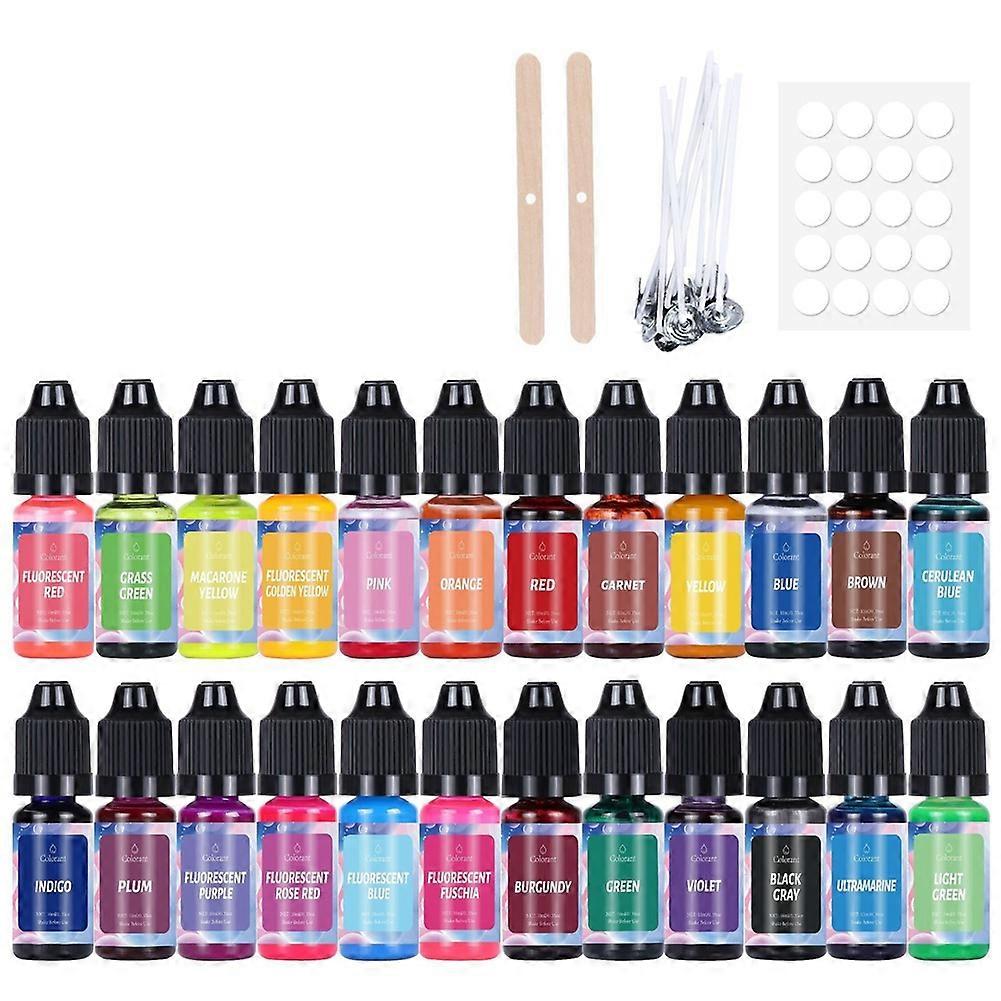 24 Color DIY Candle Making Kit: Aromatherapy Candle Dyes, Molds, and Soap Coloring Set