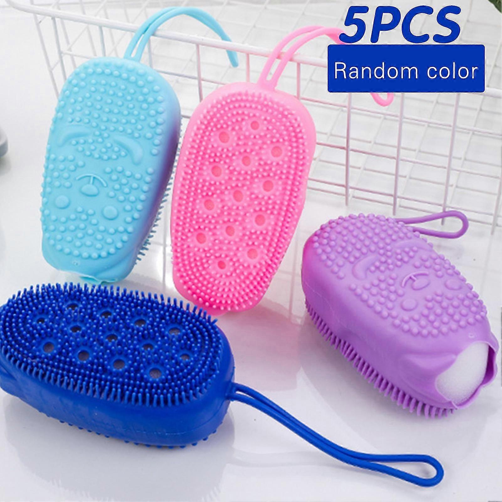 Silicone Sponge Back Scrub Soft Exfoliating Accessory With Sponge Liner