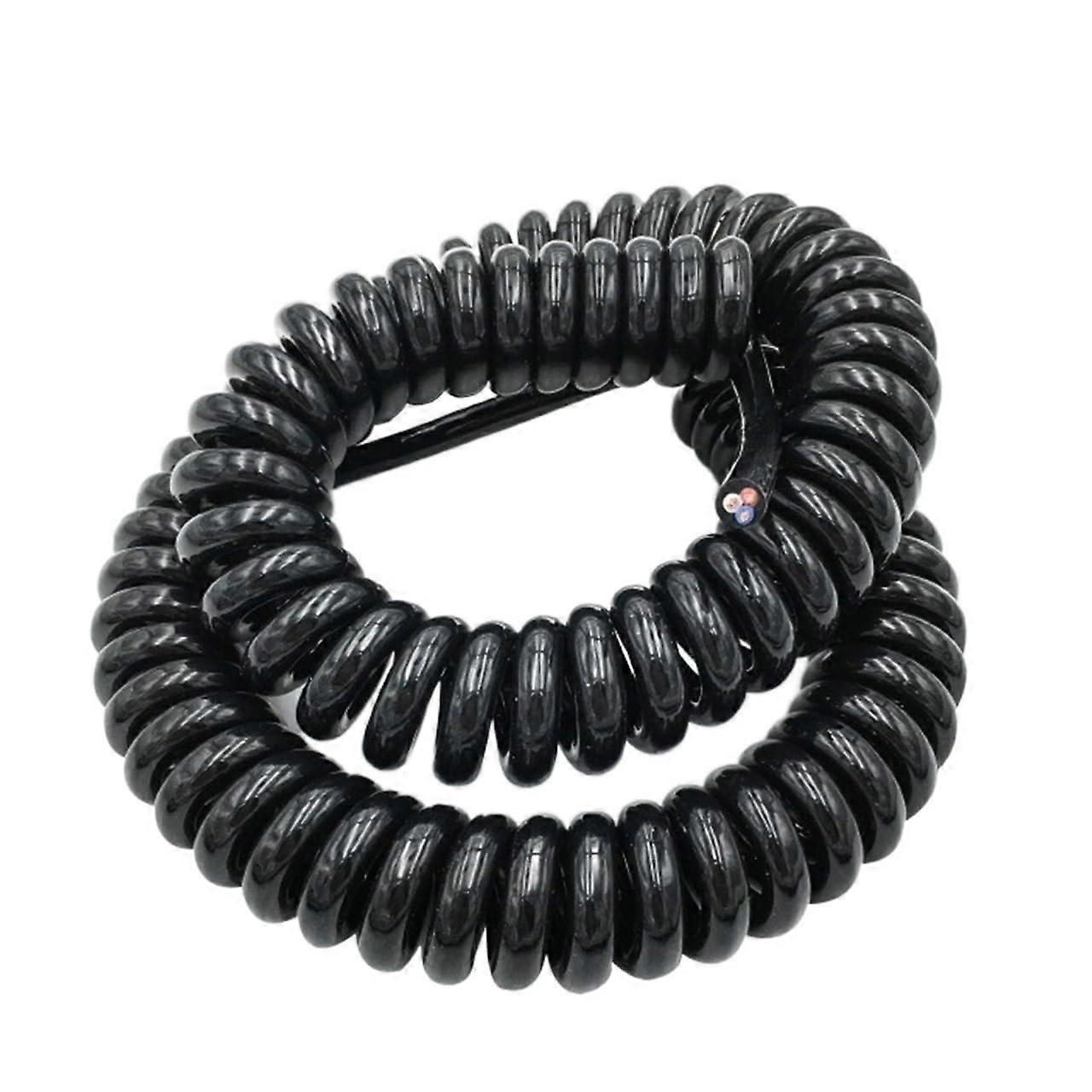 Power Cord Telescopic Spiral Wire 2 Core Black 14/17/20/24AWG Expandable Retractable Coil 0.5m2.5m