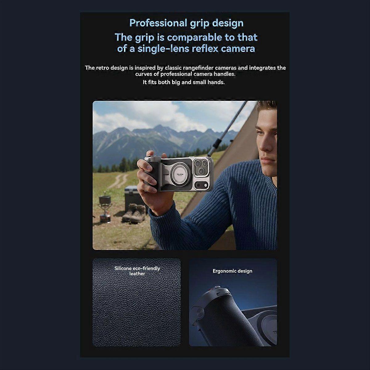 Bluetooth Selfie Grip for 17 Pro Max Vlog Handle Camera Adapter for Enhanced Photography