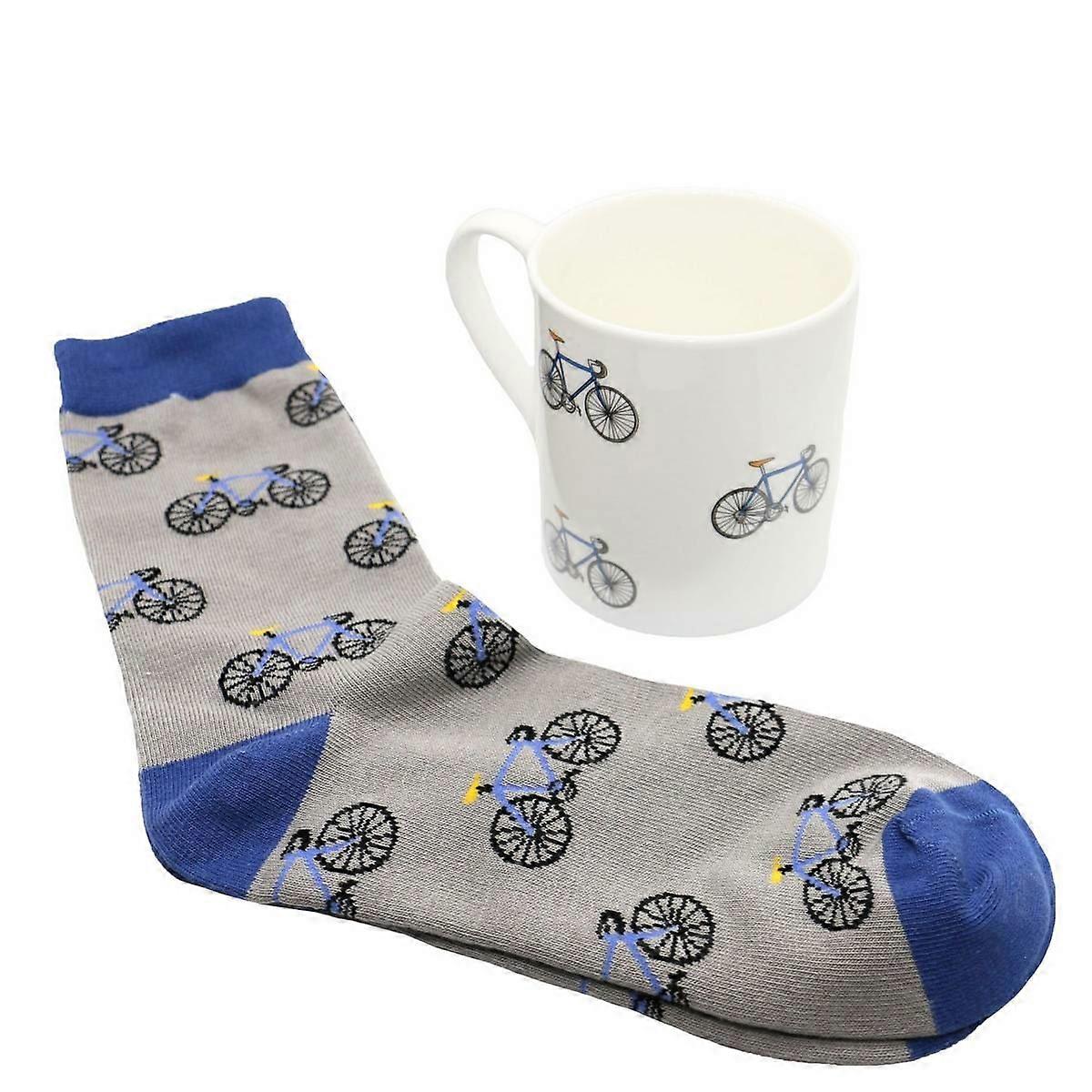 David Aster Bicycle Mug and Sock Set - White