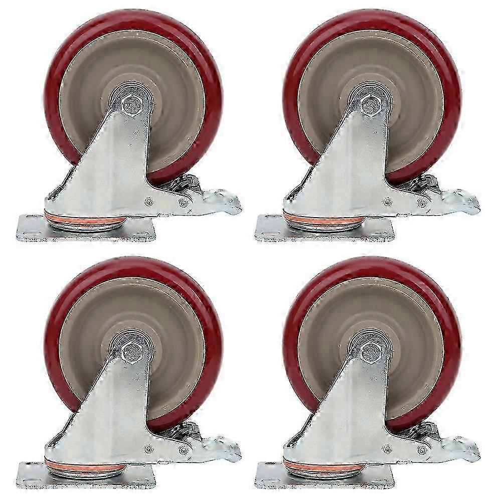 4Pcs 5in Universal Caster Light Omni‑Directional Wheels No Noise with 100KG Load