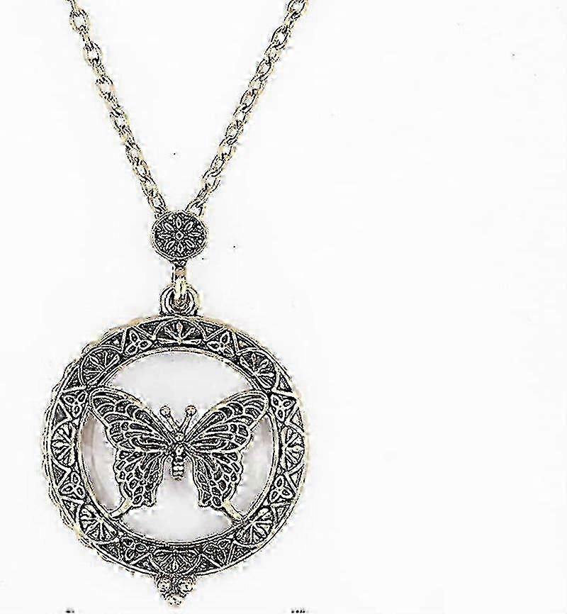 Collier loupe portable de style vintage avec loupe de lecture (conception de fleurs)