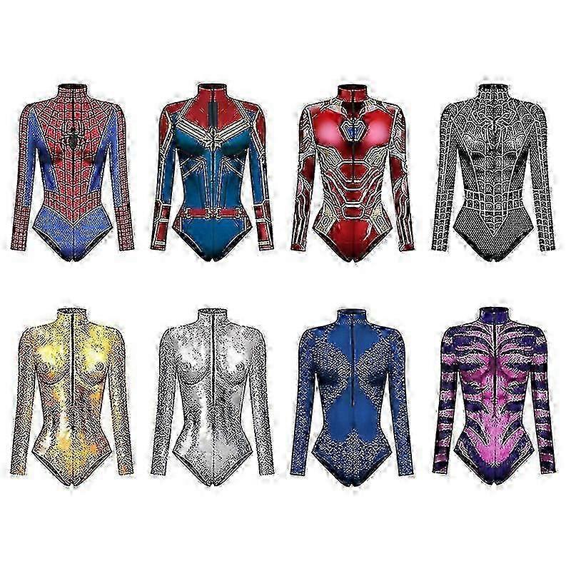 スーパーヒーローコスプレセクシースパイダーマンコスチュームボディスーツハロウィーンカーニバルパーティー変装女性ギフトY