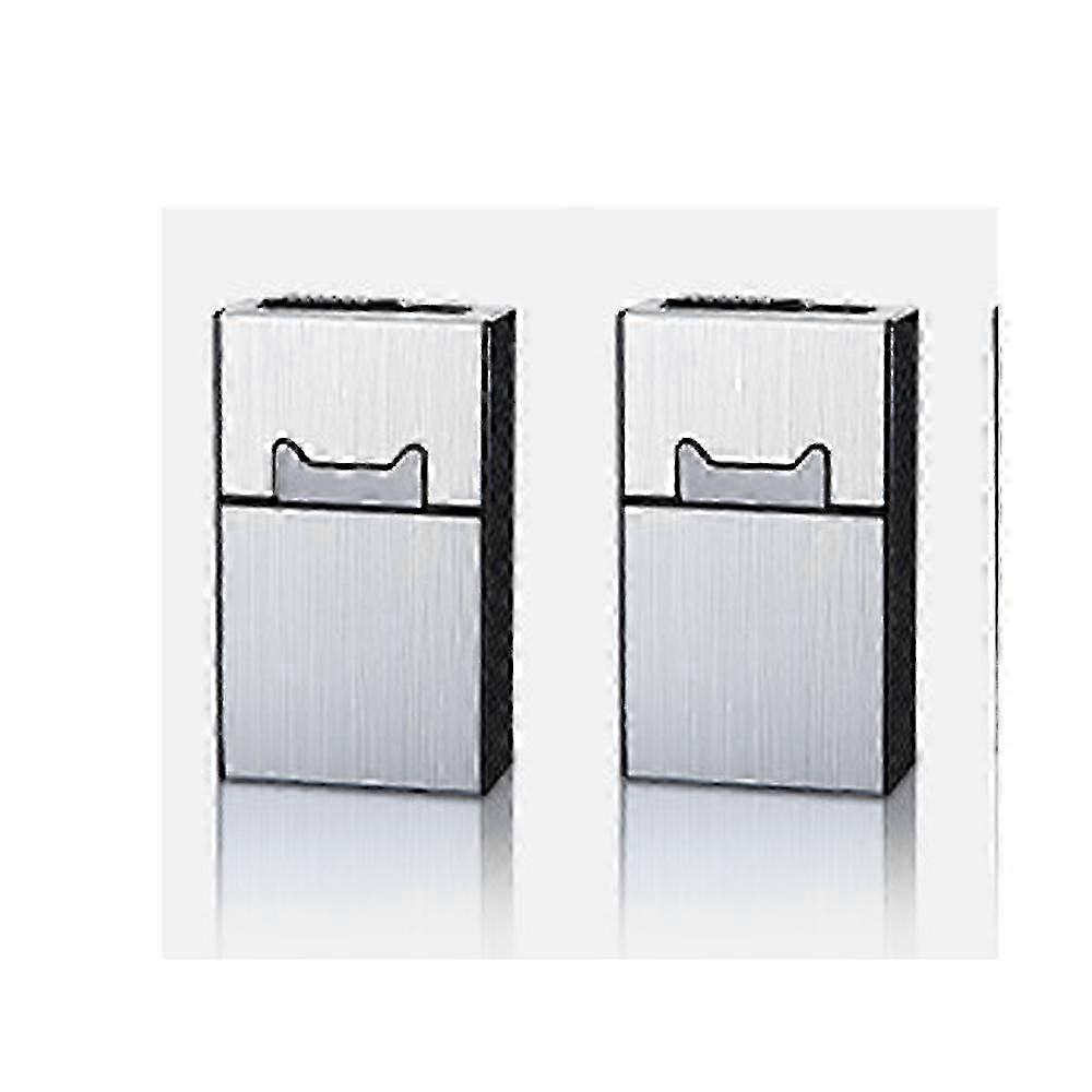 w two Cigarette Case with Lighter - 2 in 1 USB Rechargeable Flameless Windproof Electric Lighter Cigarettes Box for Whole Package 20pcs