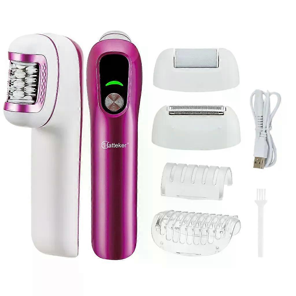 Hatteker Epilator Multifunctional Women's Shaver with 3-in-1 Attachments  Plucking, Shaving & Exfoliation, Wet & Dry Use