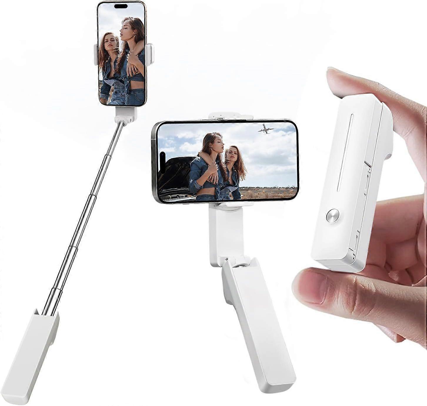 yAyusi Retractable Mini iPhone Selfie Stick, Pocket Size Portable Selfie Stick with Remote Control, Compact Phone Selfie Stick with Phone Holder