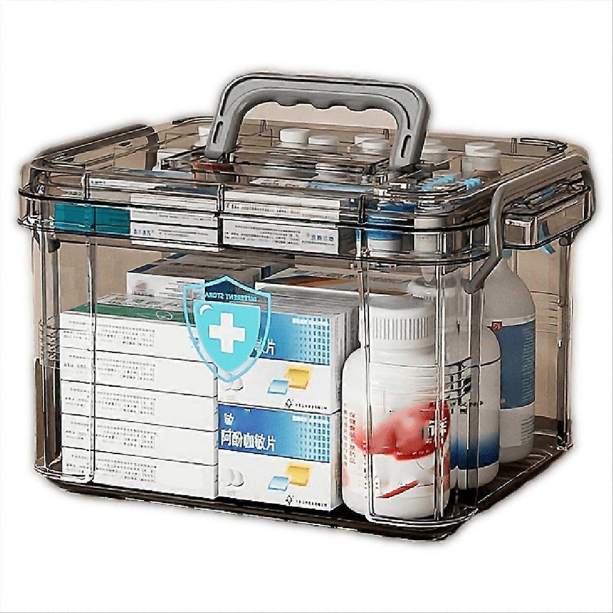 Waterproof Double Layer Storage Box Multi Compartment Organizer L