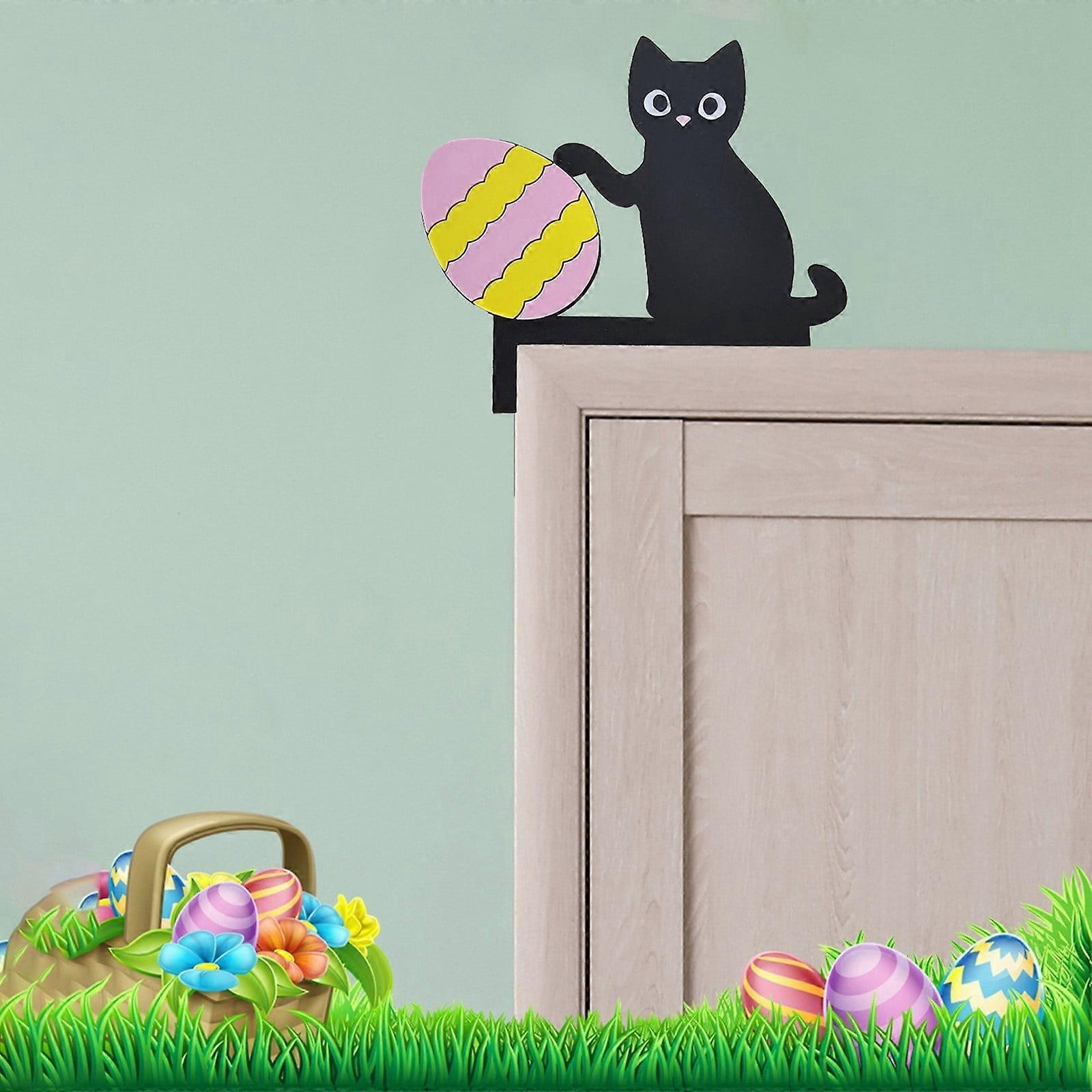 Winysin1 PC Easter Bunny Pushing Egg Door Corner Decoration, DIY Patchwork Decora, Compatible with Easter Home Decor