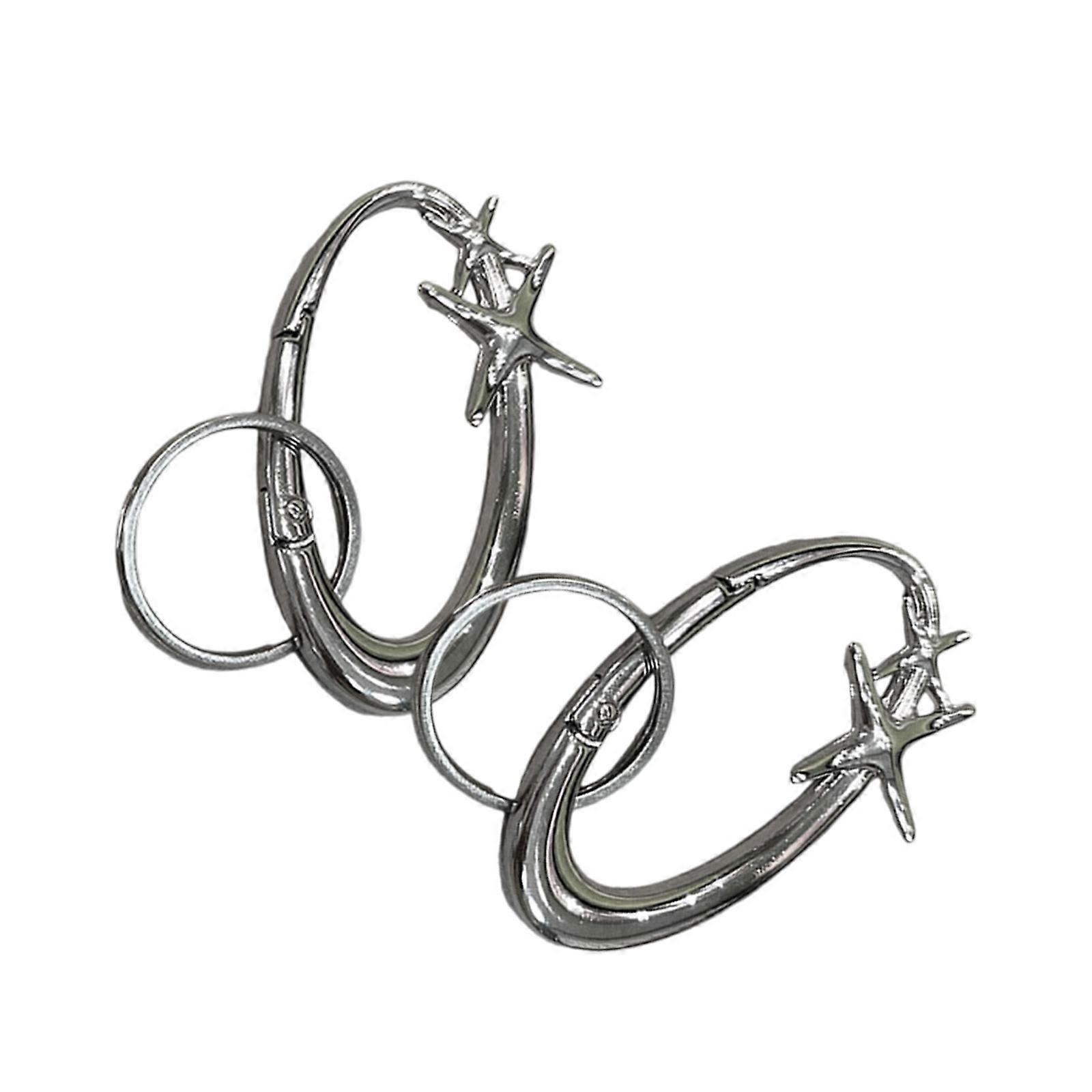 Double Pack Smoothed Mixture Keychain Clip With Star Charm Secure Clip For Outdoor Tasks Multicolor