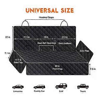 Dog Seat Cover for Back Seat, Waterproof Hammock with Safety Belt, Universal Fit(Black)