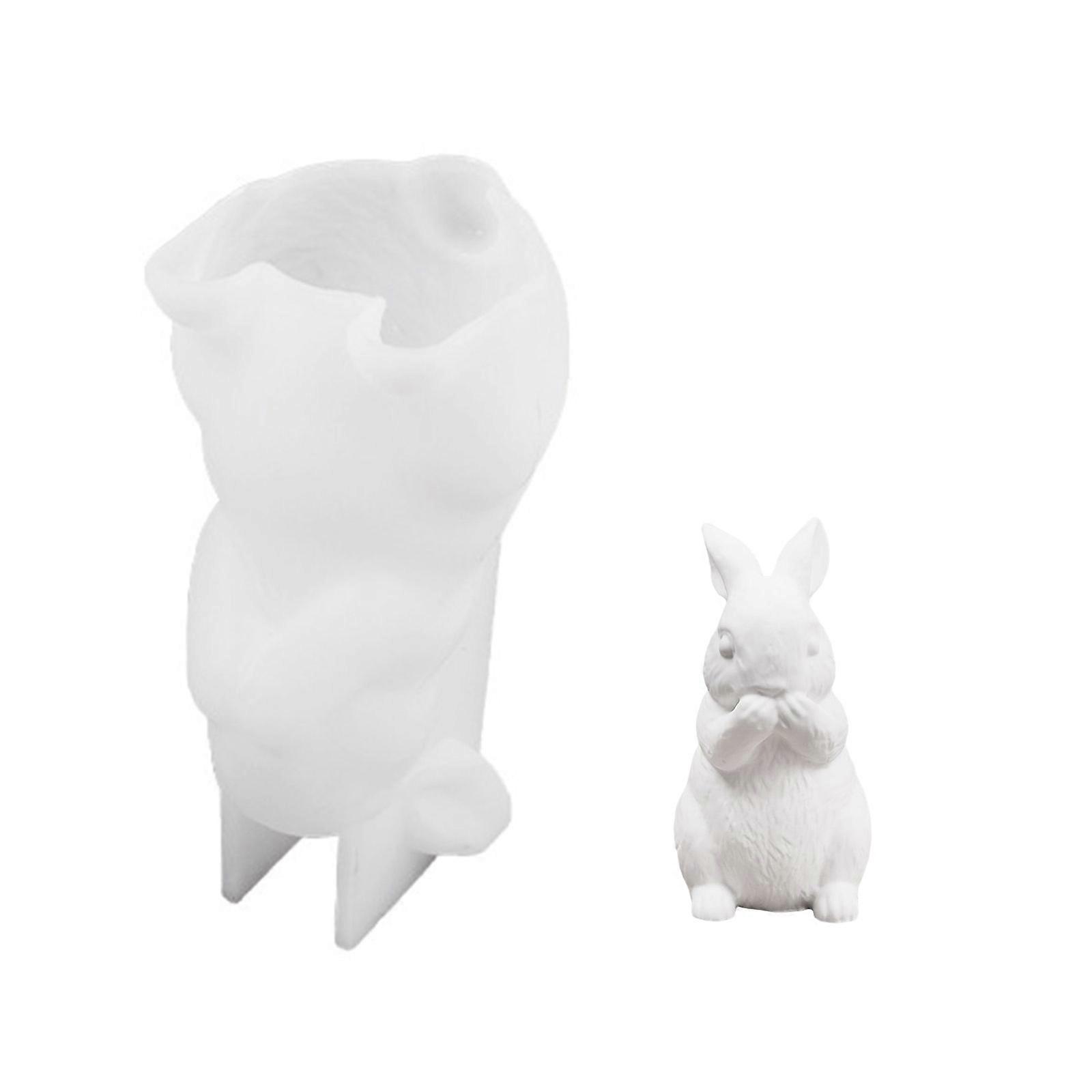 Flexible Silicone Mould Accessory for Creating Rabbit Candle Holders Decoration With Resin And Plaster Daily Use Multicolor