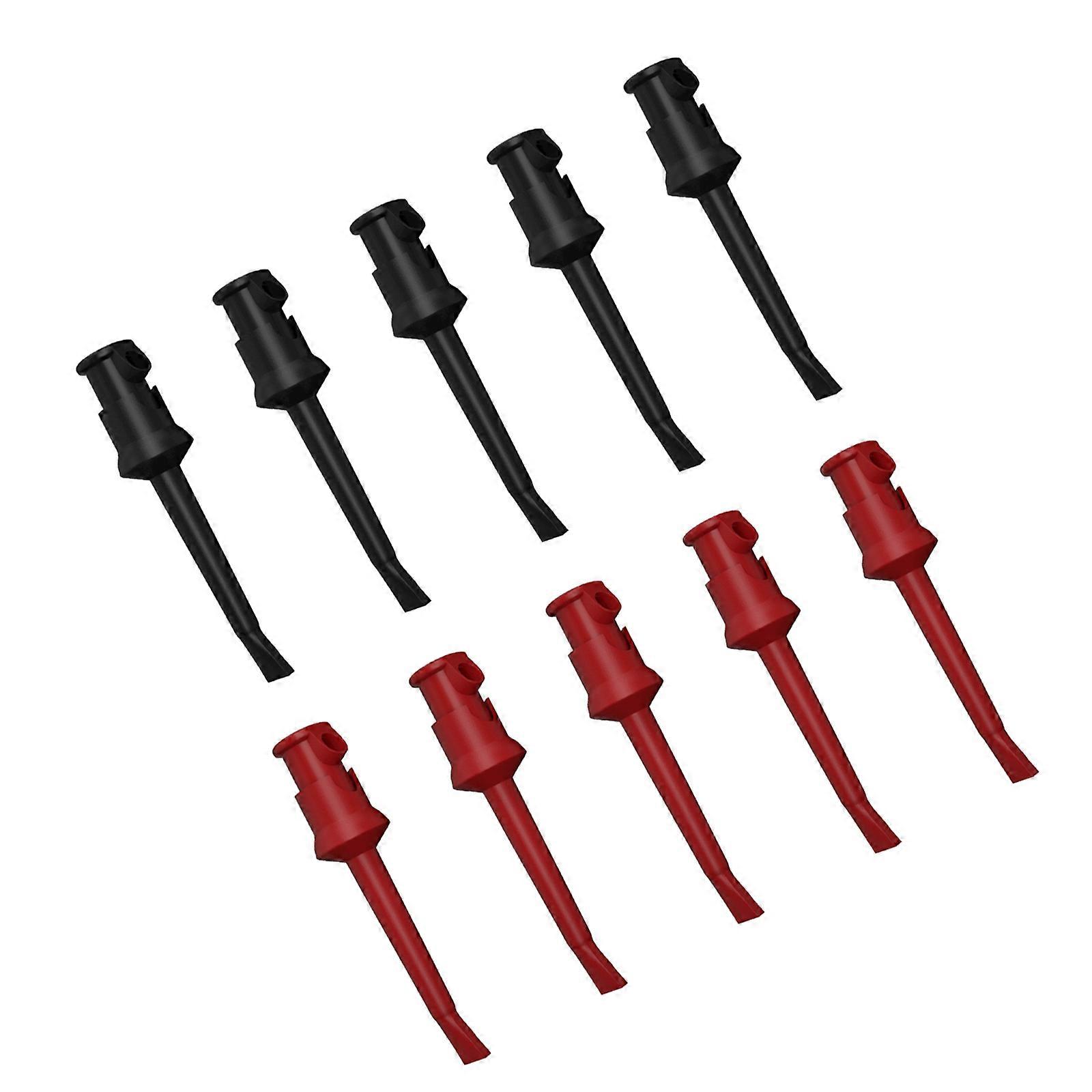 10Pcs Grabber Test Clip for Multimeter Grabber Probe for Electronic Component Testing Mini Hook Test Clip Test Leads Set Multicolor