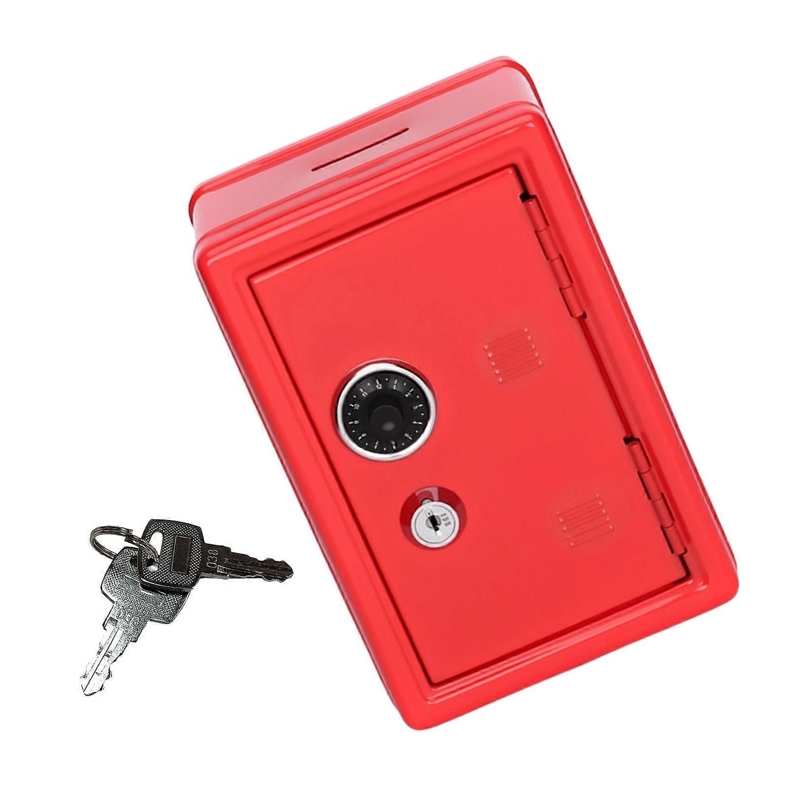 Secure Portable Document Case Stainless Steel Locking Box for Office Essential Travel Accessories  Red