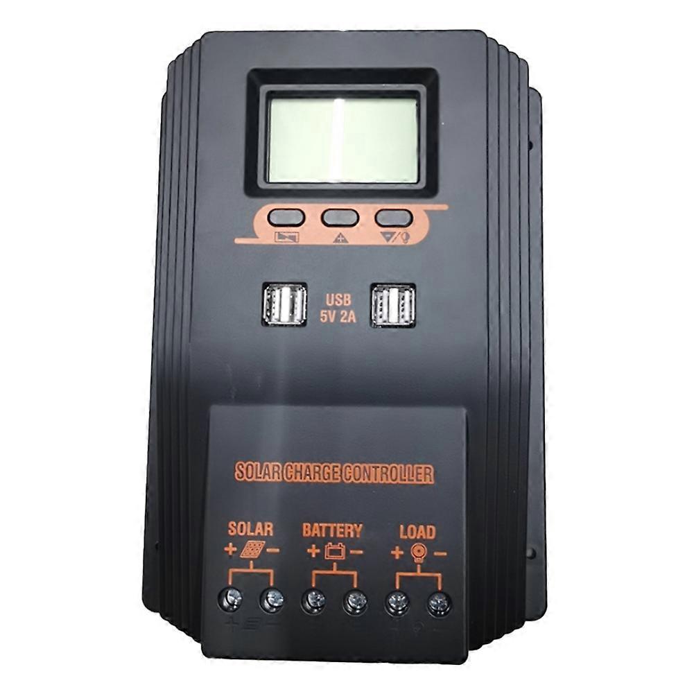 MPPT/PWM Solar Charger Controller 80A Solar Panel Regulator LCD Display Various Load Control Modes