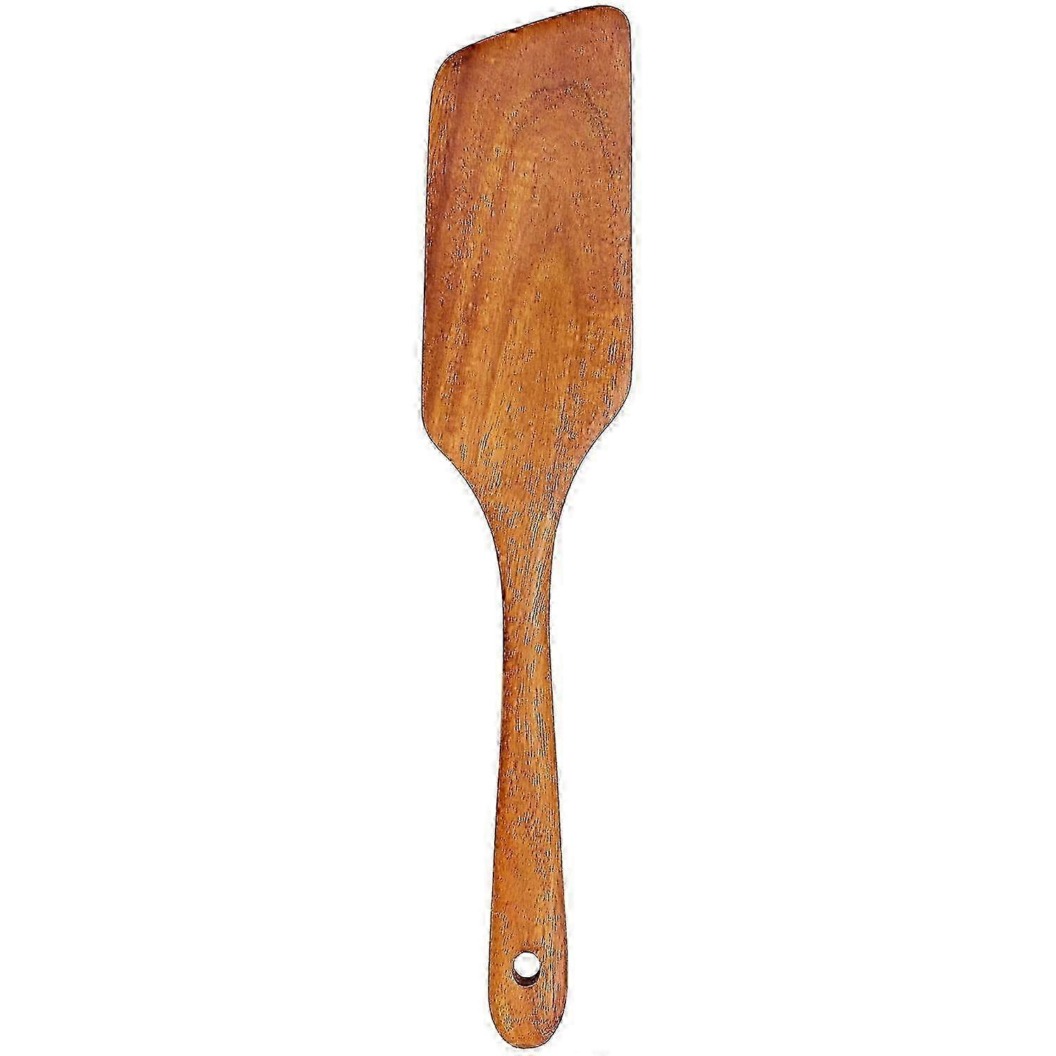 Angled Teak Wood Spatula for Non-Stick Cookware