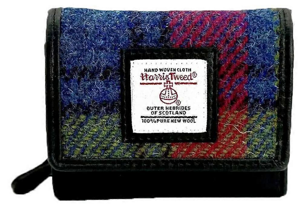 Maccessori Harris Tweed Trifold Purse - Pink/Blue