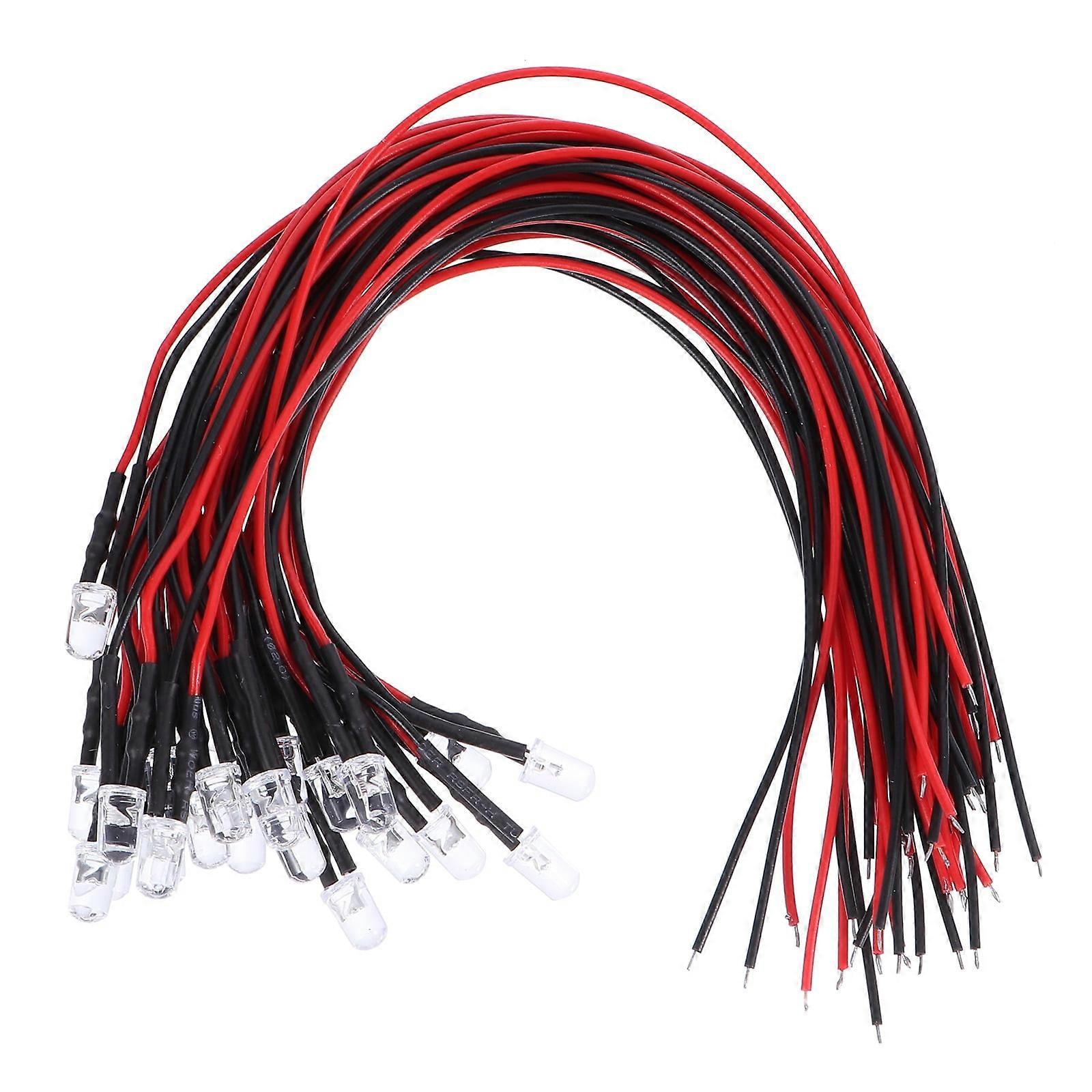 Mizh 25pcs Light-emitting Diode LED Flash Light Pre-Wired Bulb Lamp Indicator Light