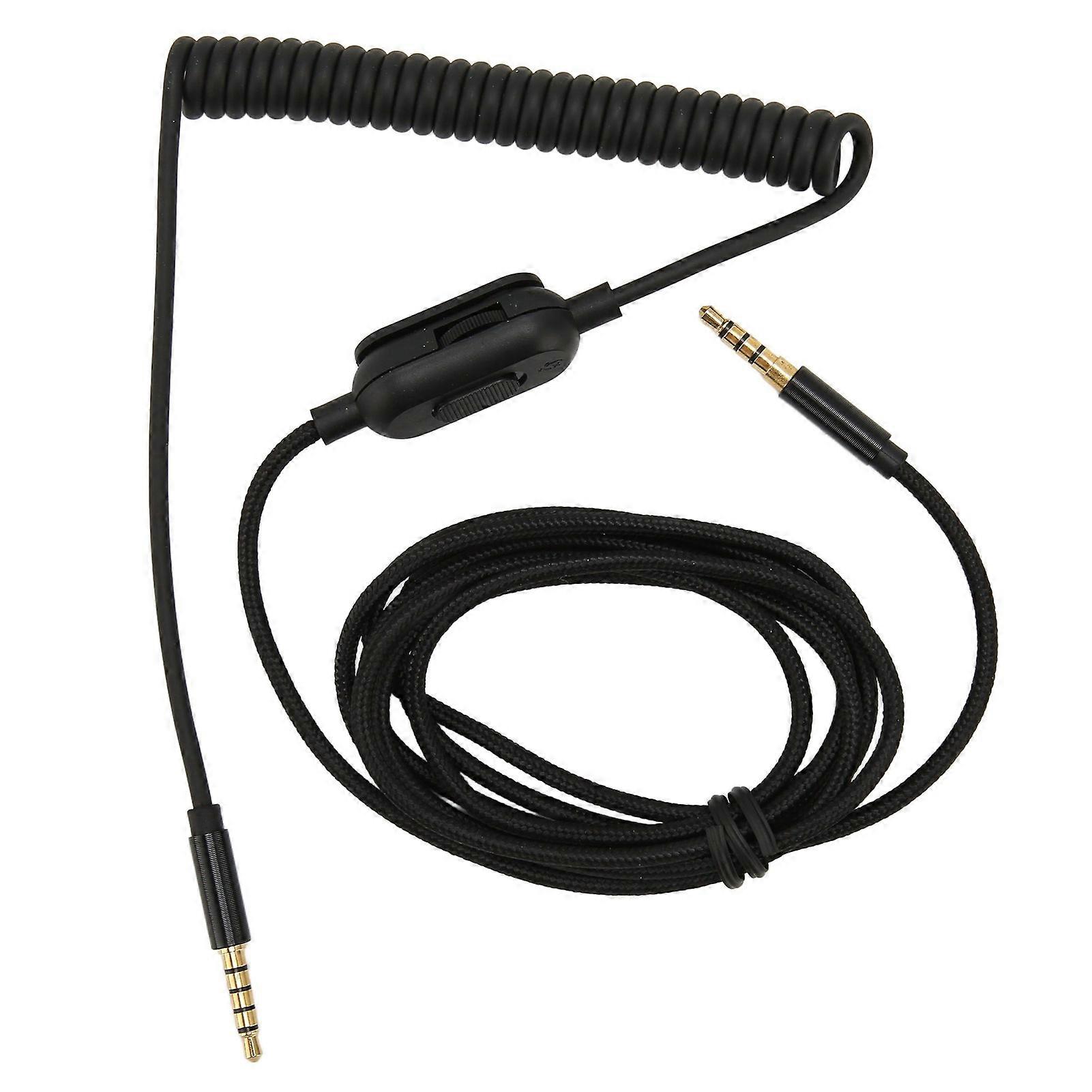 Headphone Coiled Cable 6.6ft Adjustable Volume Replacement Sound Spring Cable with Mute Switch for Astro A10 A30 A40