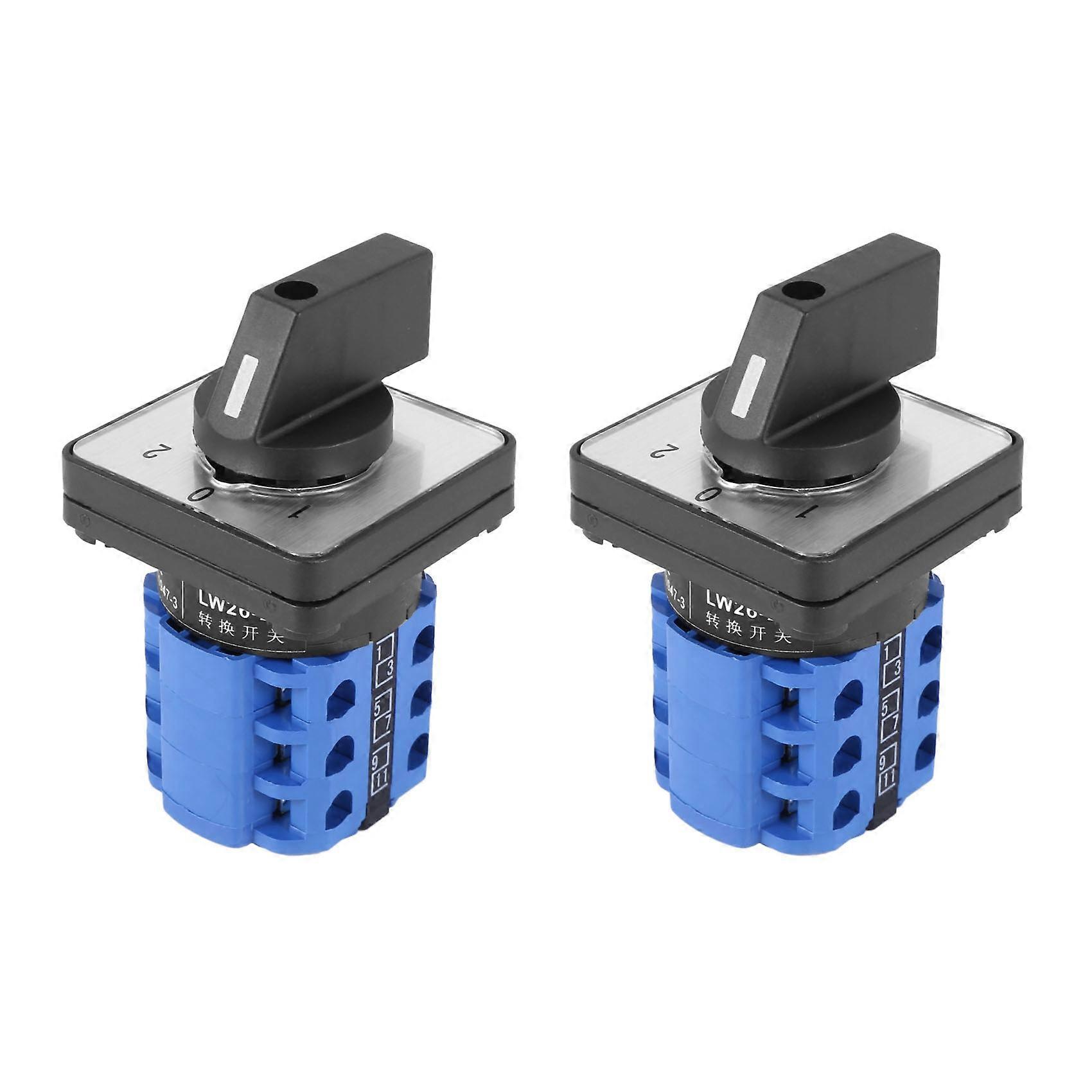 2X 3 Positions On-Off-on Changeover Control Rotary Cam Switch 20A