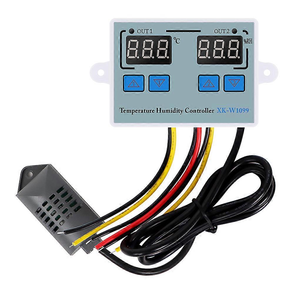 W1099 Digital Temperature Humidity Controller AC 110-220V Egg Incubator Regulator Thermostat Dual Display Humidity Controller