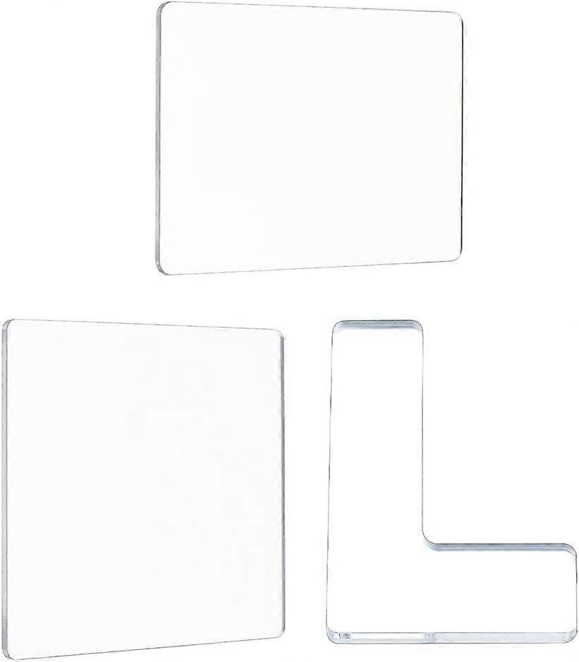 3Pcs/Set Small Clear Acrylic Stamp Positioner Kit Rubber Stamp Coloring Board Locating Wood Positioning Tool Pad Positioner Kit for Design Scenes Lett