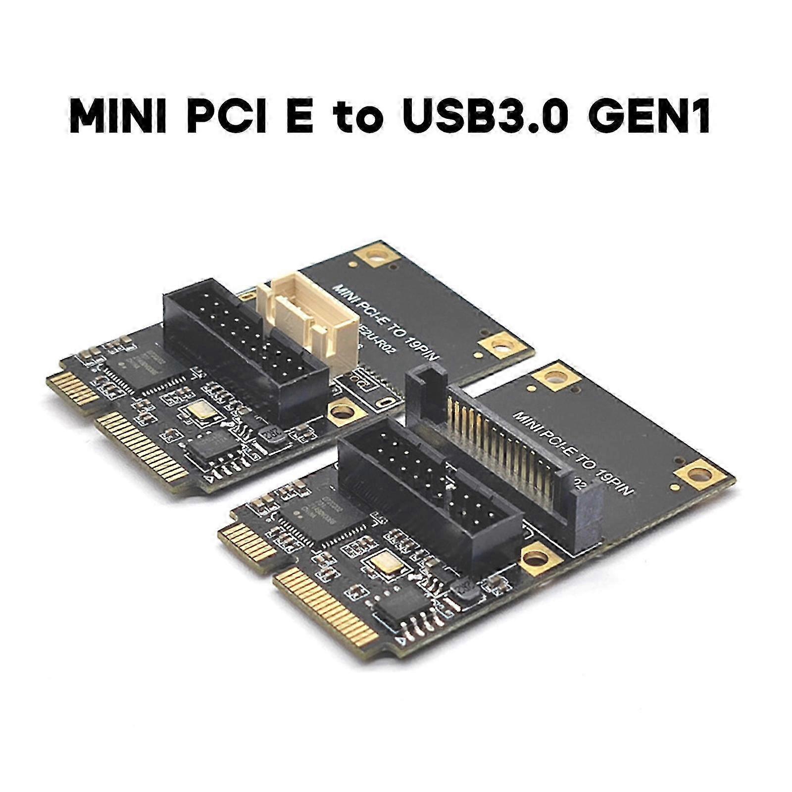Mini PCIE USB3.0 Controller Adapter USB3.0 Expansion Board Card 19pin Header 19Pin for Front Panel Riser
