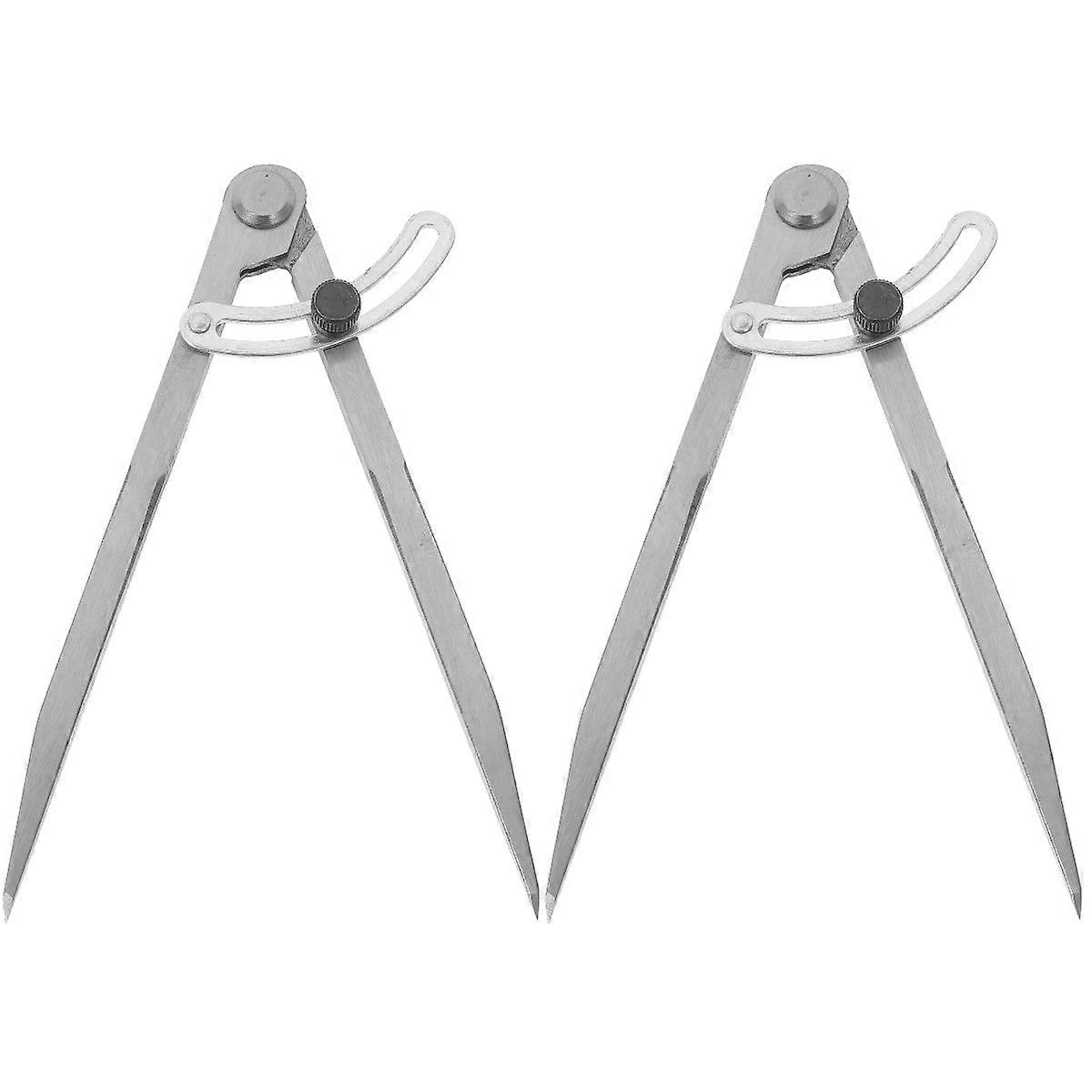 2 Count Compasses Tools Leather Craft Marking Gauges Compass Geometry Carpentry Metal Scribe