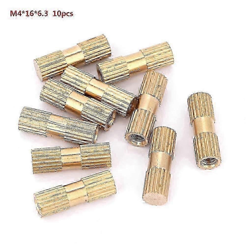 M4 Blind Hole Single Pass Brass Insert Embedded Knurled Nut (m4*16*6.3 10pcs)