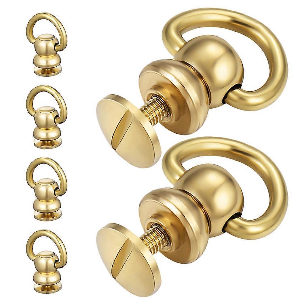 6Pcs Brass D Rings for Purse with Rotatable Strap Hardware Accessories