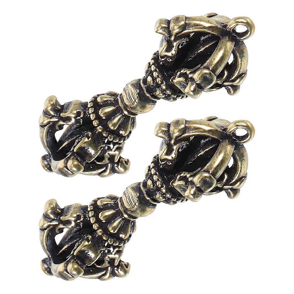 Brass Vajra Pendant for Buddhist Protection 2Pcs Pack