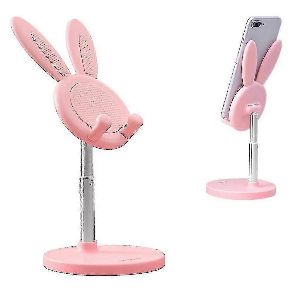 Cute Rabbit Mobile Phone Holder, Compatible With All Devices, Adjustable Height And Angle,pink