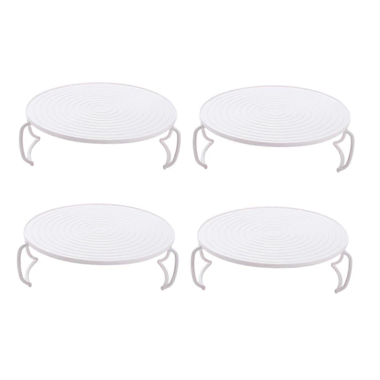 Microwave Steaming Rack Set of 4 with Layered Storage, Heat Resistant Food Tray Holders for Kitchen