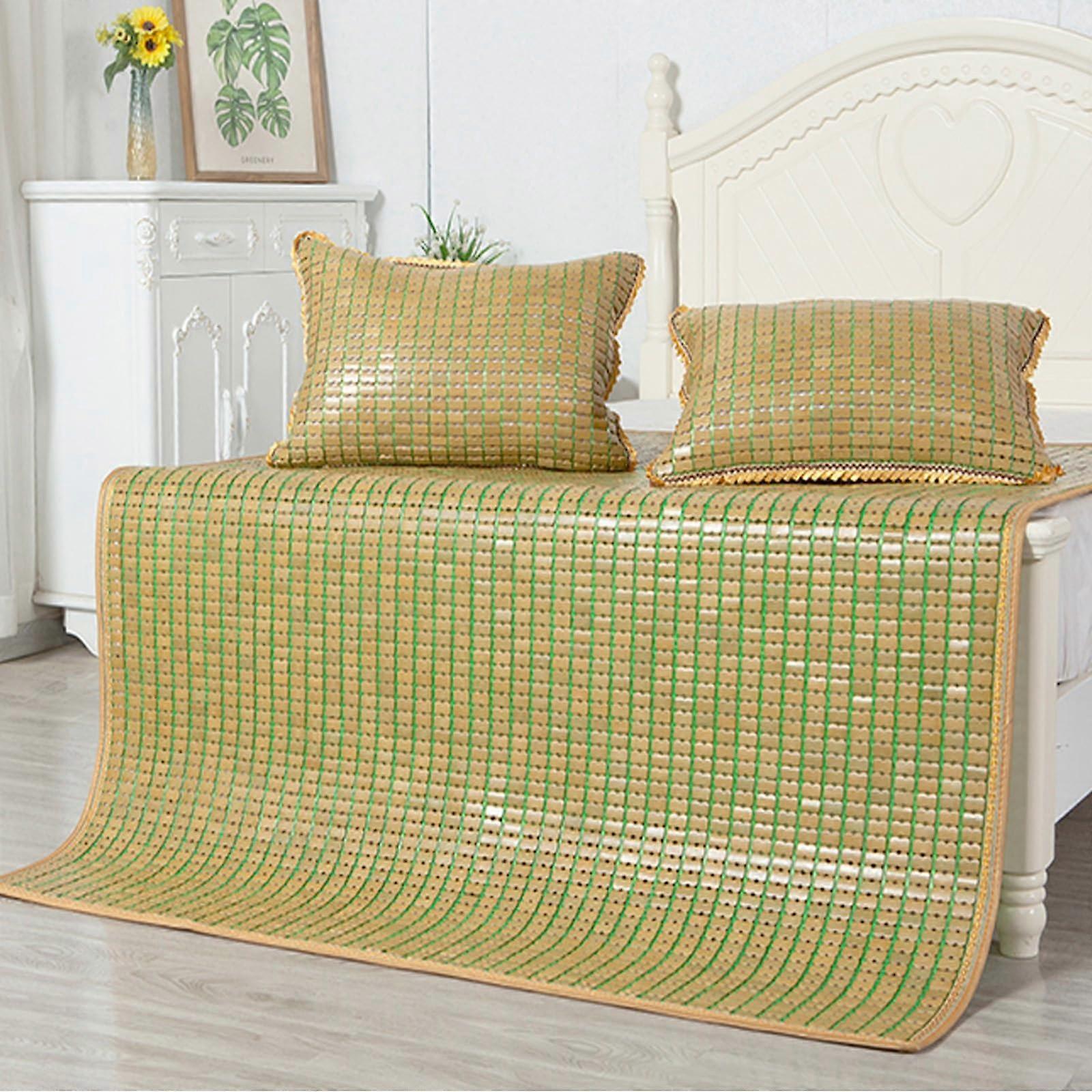 Bamboo Cooling Bed Mat 100x190cm with Breathable Honeycomb Backing for Summer Sleeping