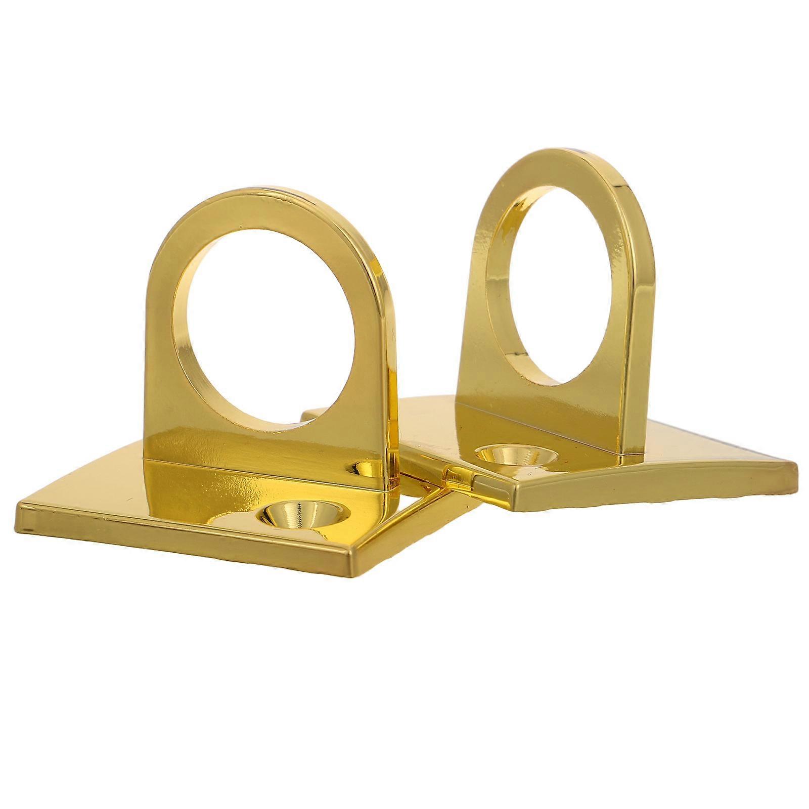 Golden Metal Loop Wall Plate Hook for Queue Line Barrier 2Pcs