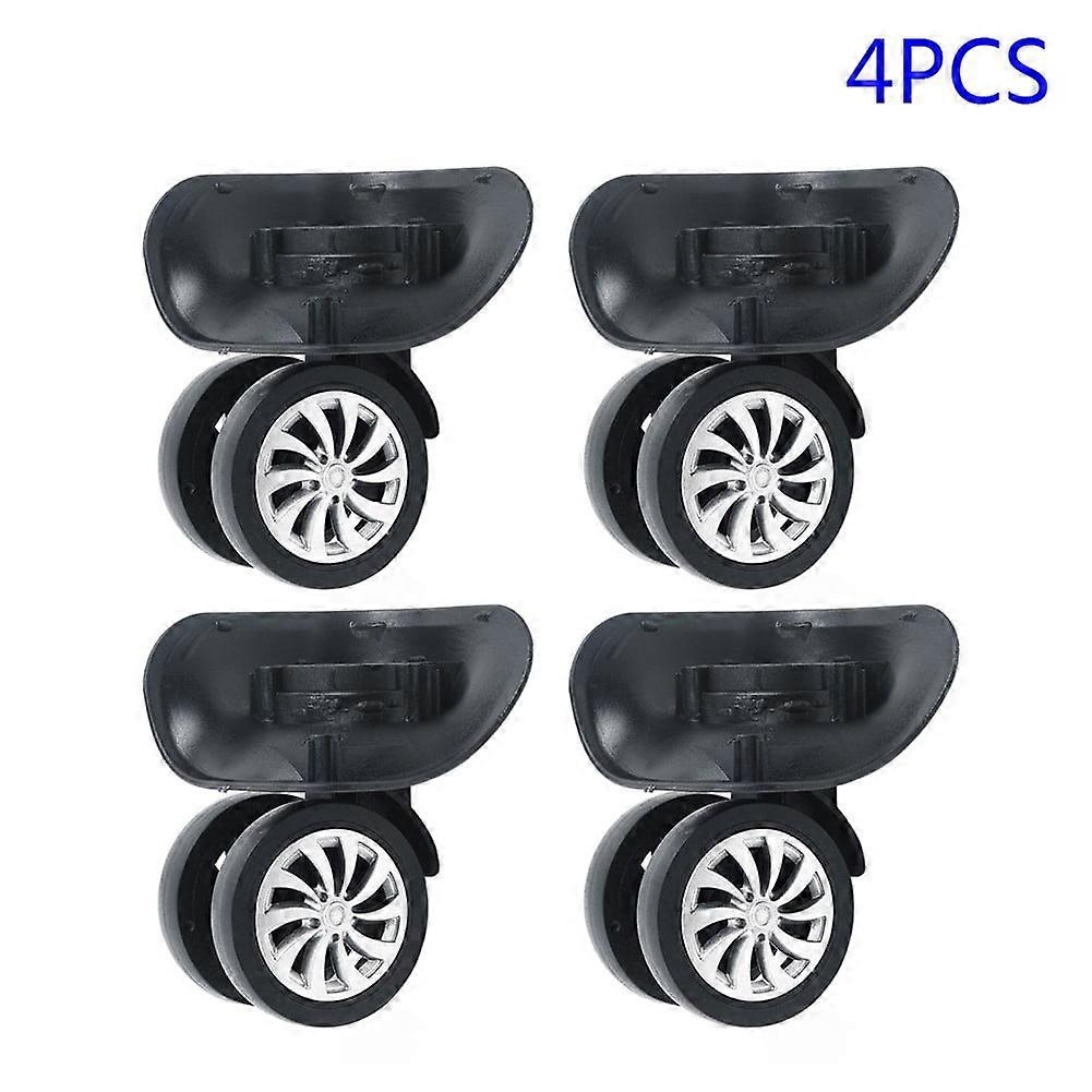 4Pcs/Set Replacement Luggage Suitcase Wheels Swivel Universal Wheel Black