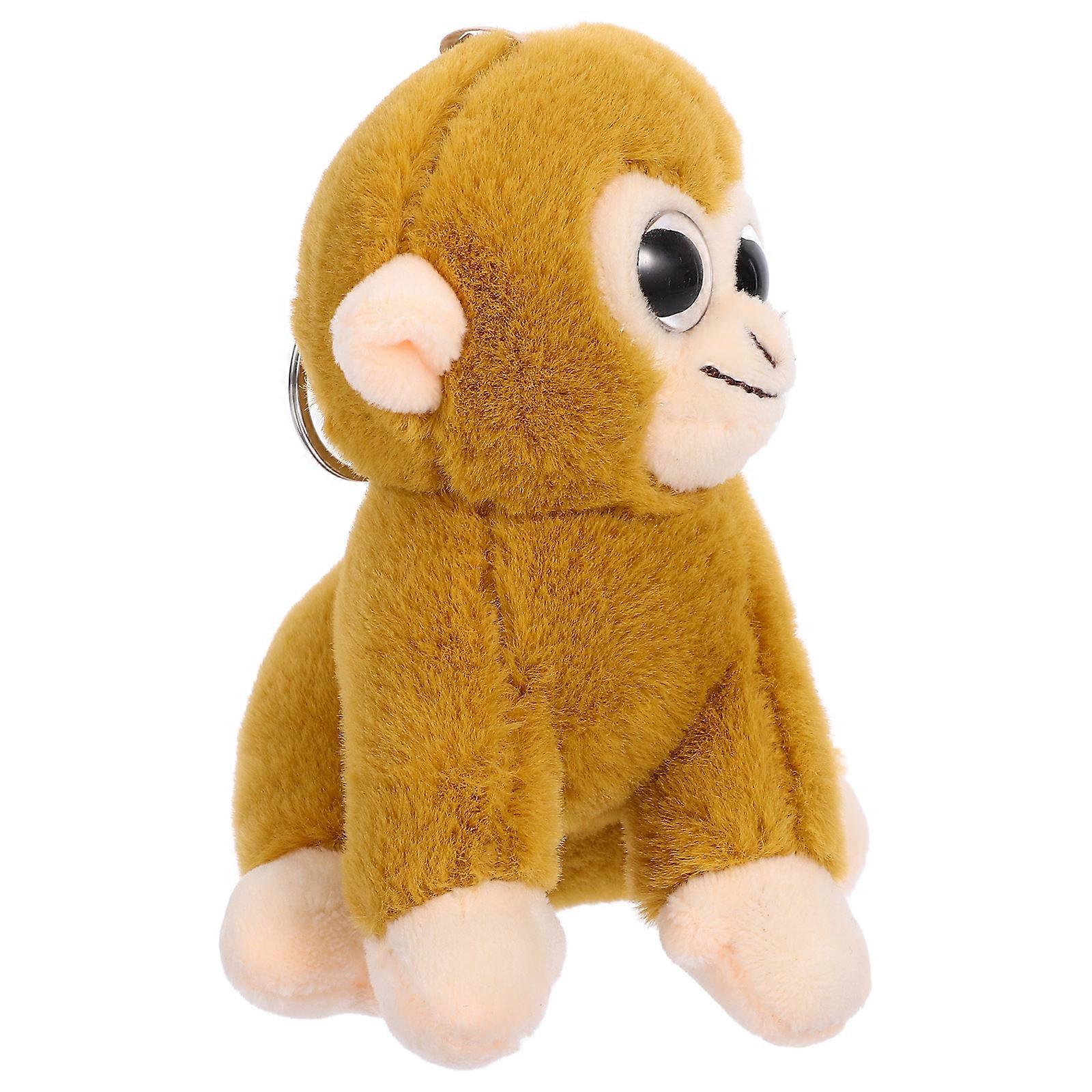Stuffed Animal Keychain Monkey Shape for Kids Plush Pendant Accessory