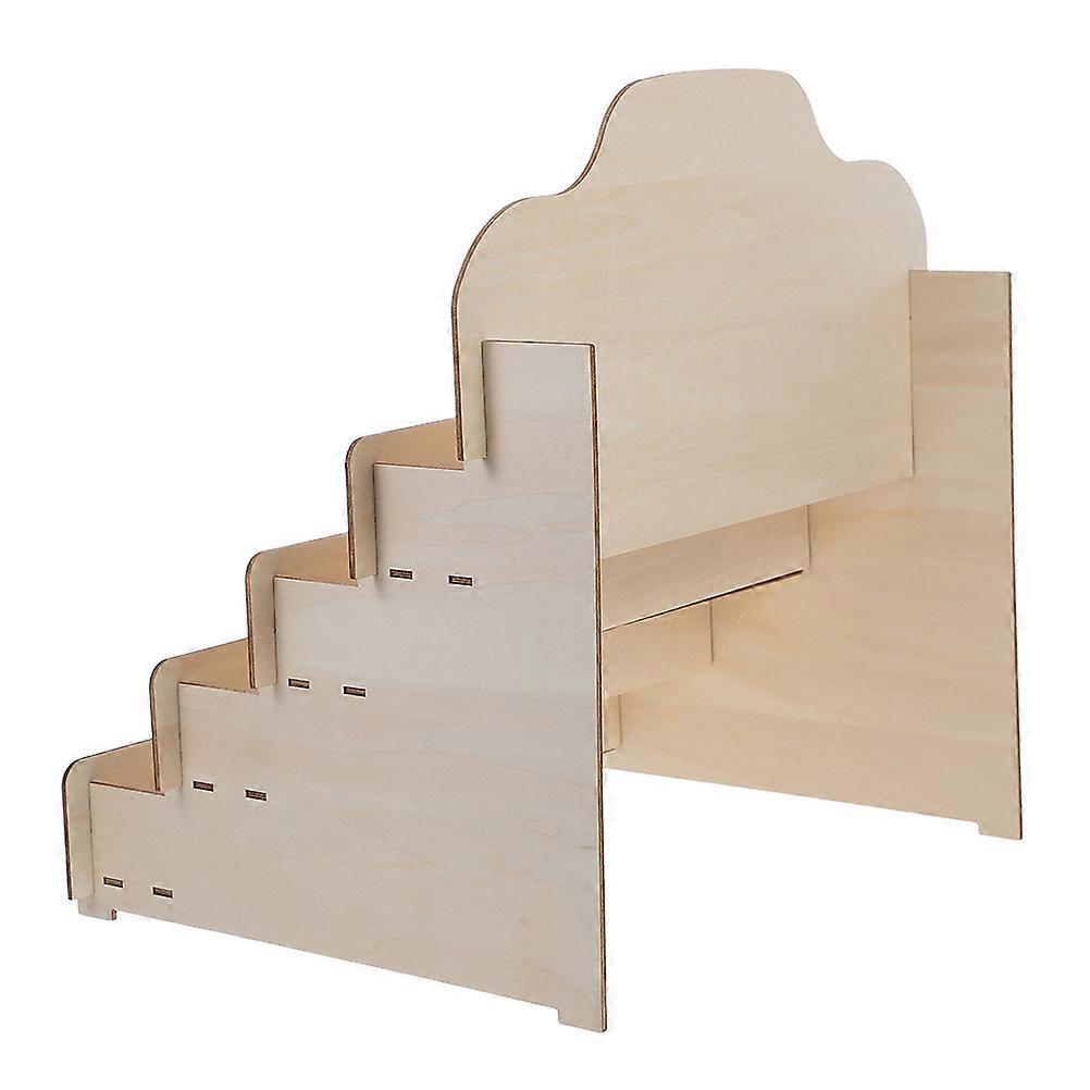 Khaki Wood Card Display Rack for Storage Use 1 Piece with Multifunctional Use