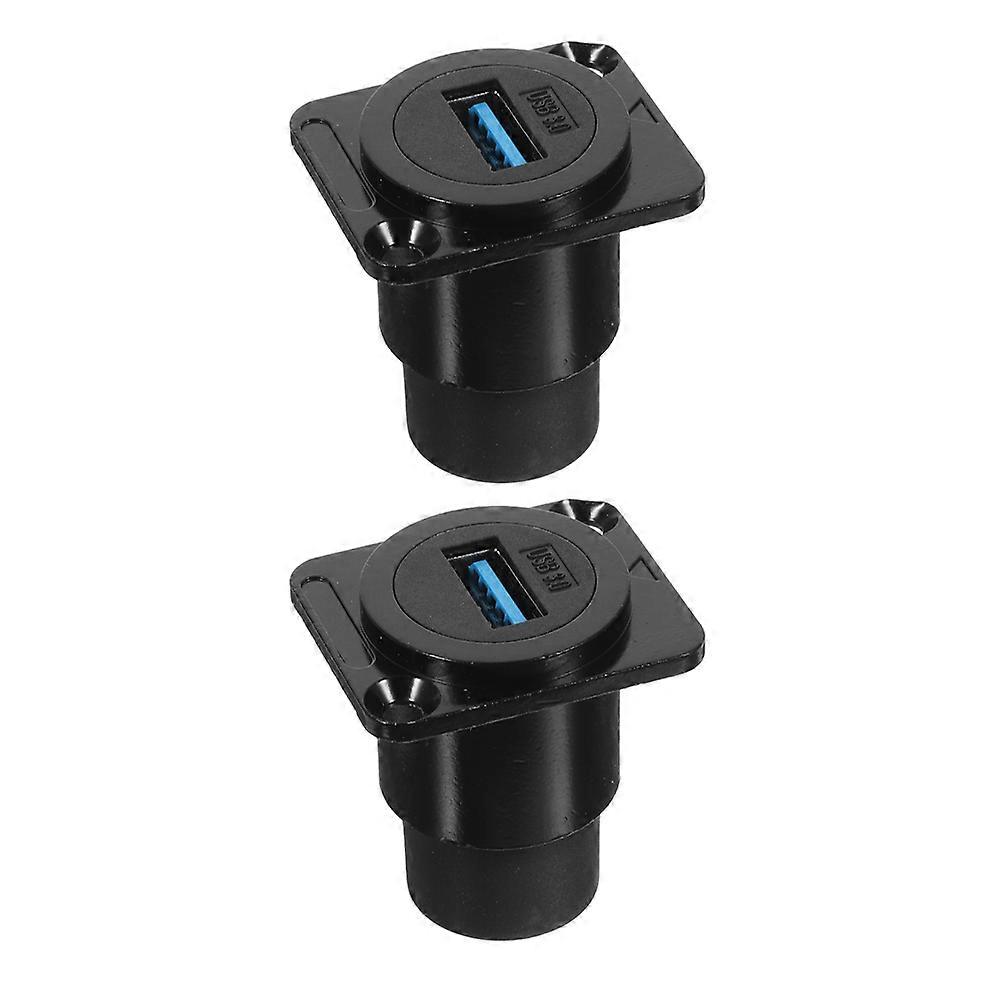 Dual Head USB Panel Mount Socket for Industrial Data Transfer 2Pcs