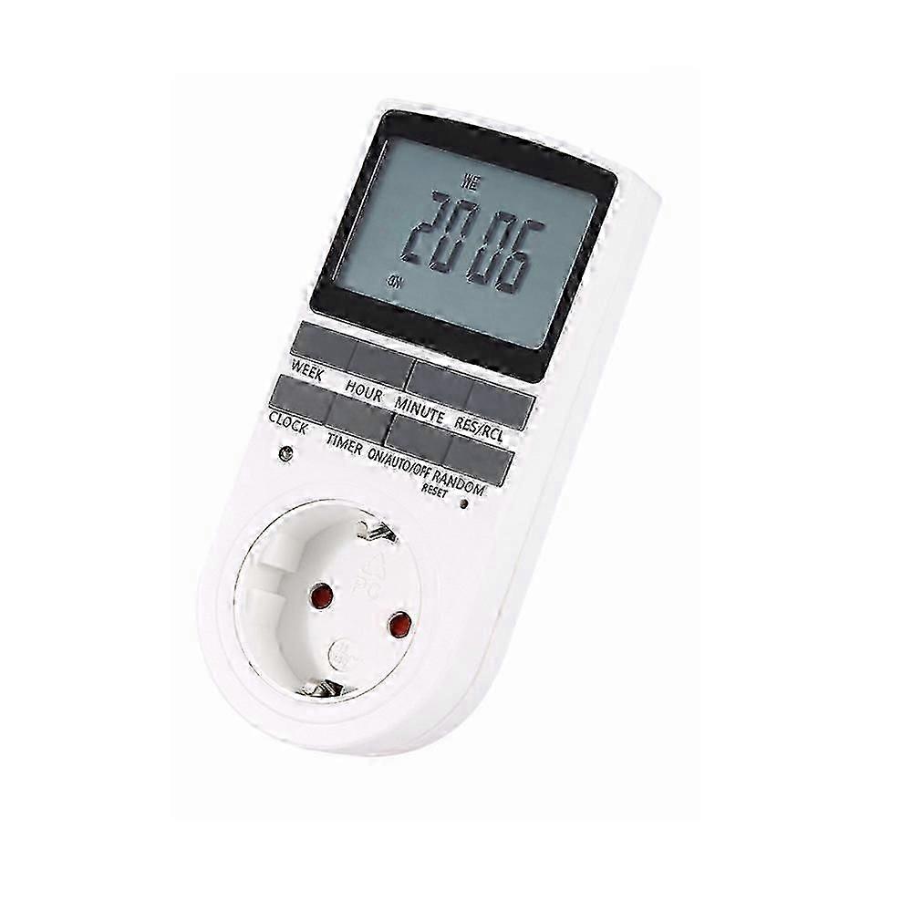 Electrical and Digital Socket Programmer, Digital Socket Timer with 10 Daily Weekly Programs with Anti-Theft Mode and Large LCD Screen, Save Electrici