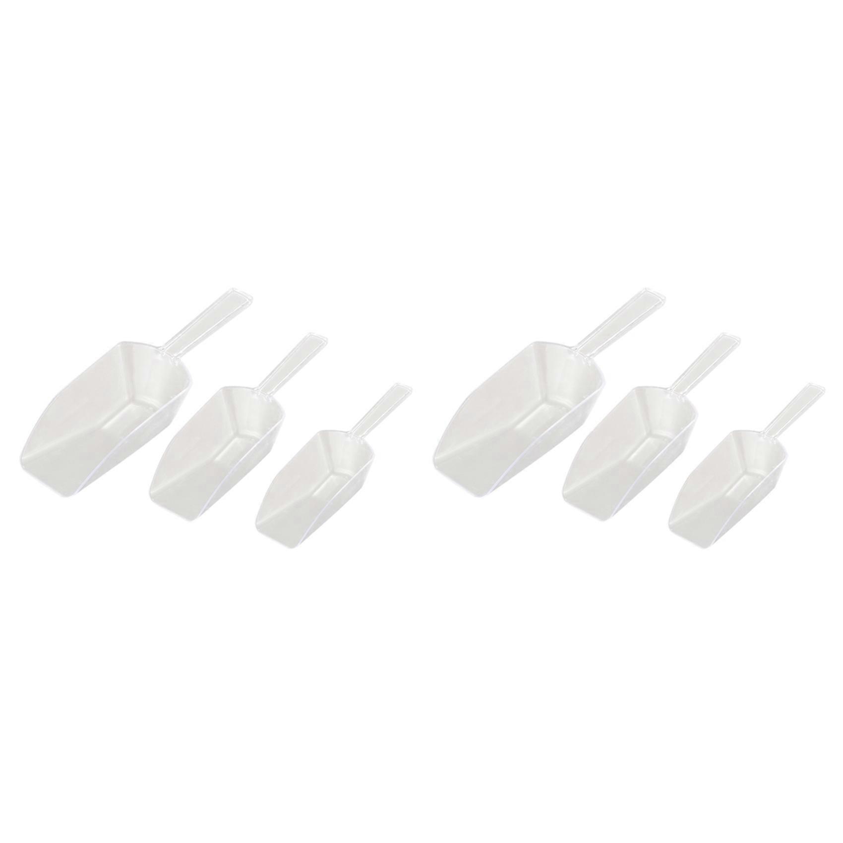 6 Piece Pallet Ice Scraper Shape Plastic Scoop - Transparent