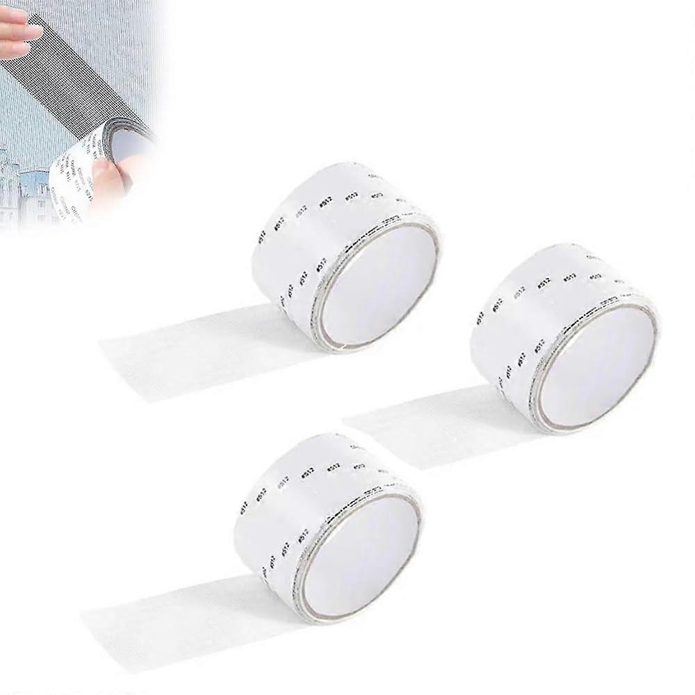 Window Screen  Tape 3pcs White, SelfAdhesive Fiberglass Mesh for DIY LongLasting Screen Fix
