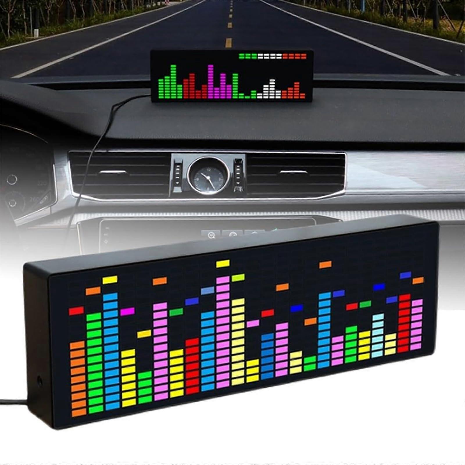 Audio Rhythm Spectrum Analyzer LED Music Clock, 84 Effects, Auto Switch Between Voice and Wired Control, 7 Color Modes