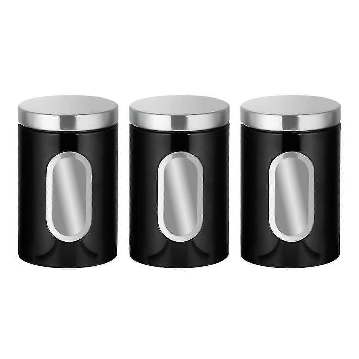 3PC Kitchen Canister Set -with Secure Lids&Viewing Window
