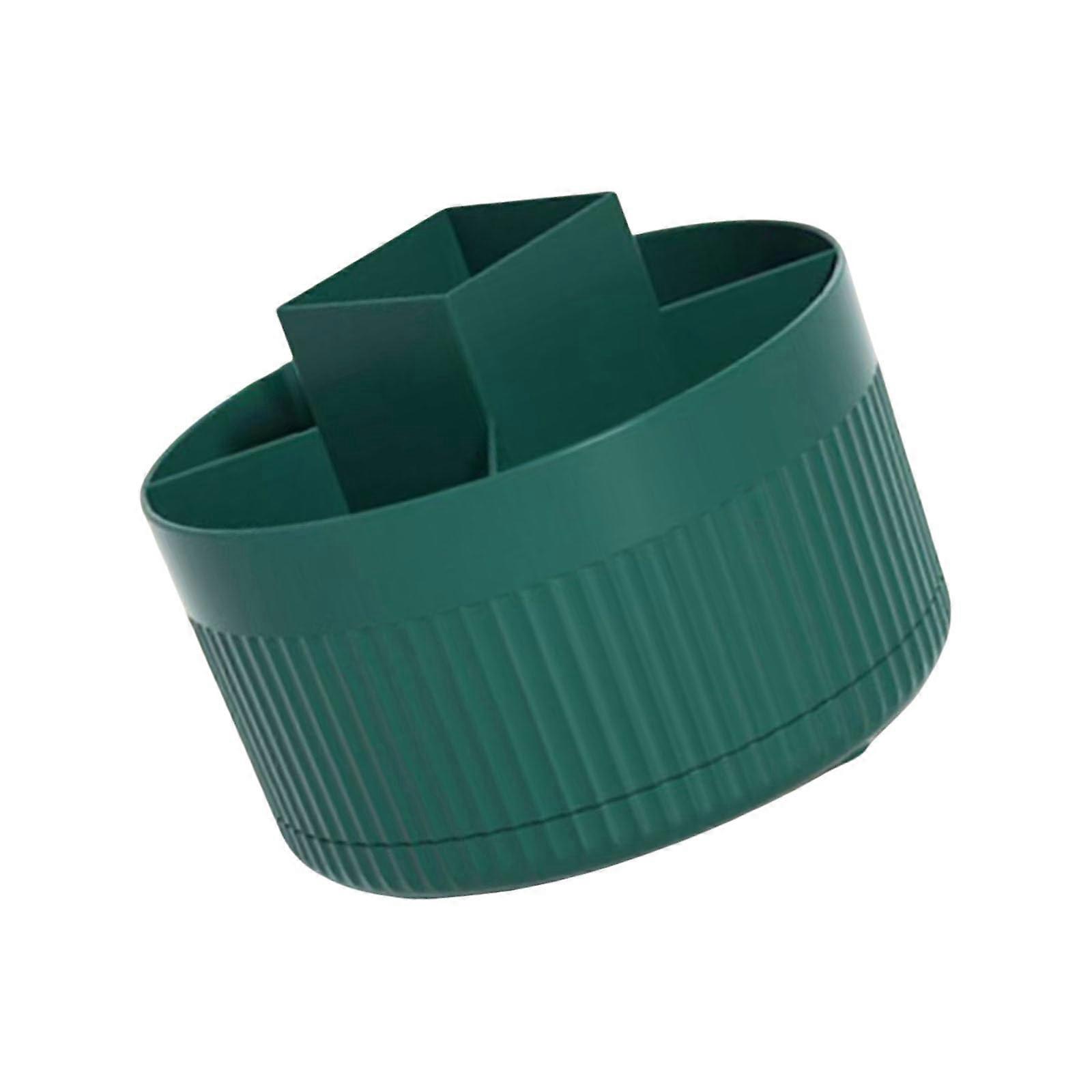 Makeup Brush Organizer 360° Rotating MultiTier Storage for Vanity Accessories Green