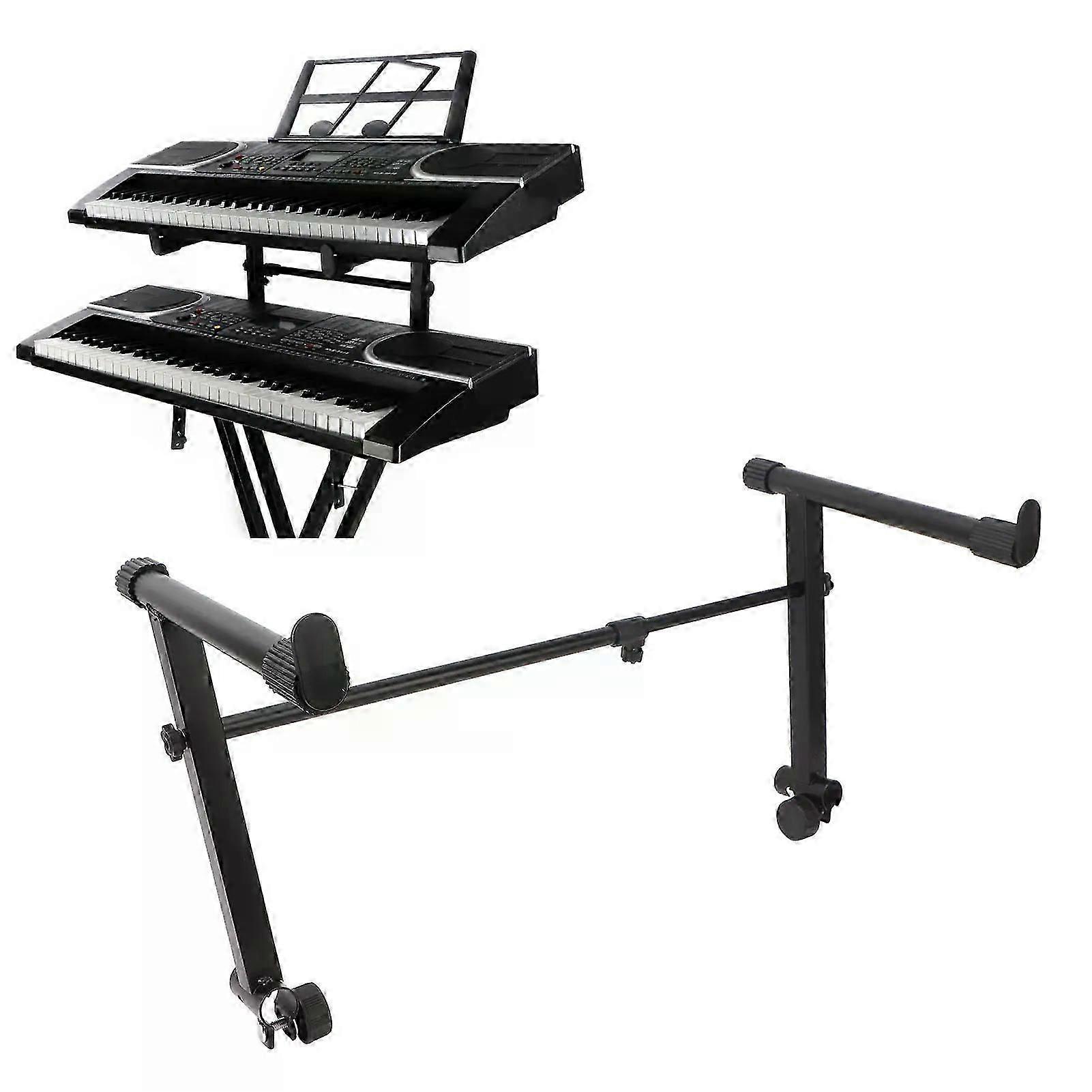 Keyboard Stand Extension Adapter Easy Adjustment Piano Keyboard Stand Riser 4275cm Width Range for Round Tube Instrument Rack